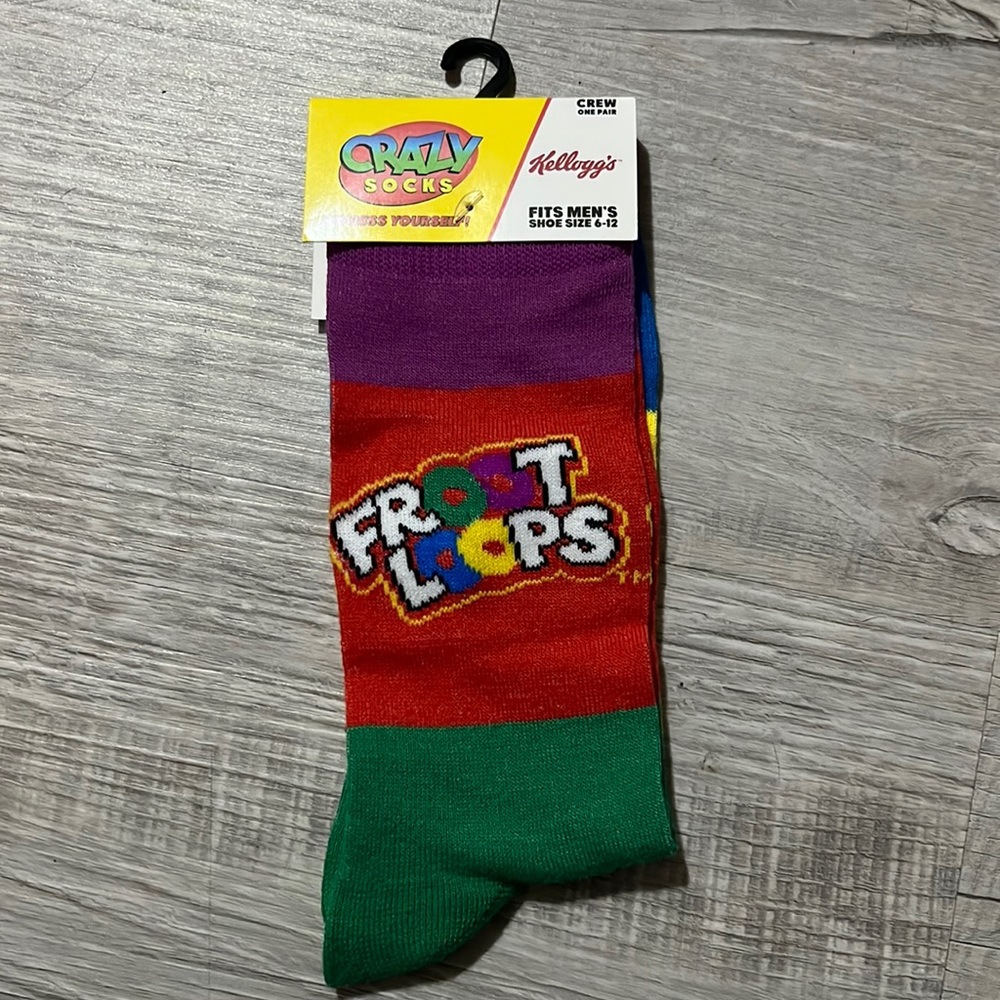 Crazy Socks.   Froot Loops, Mens, Size 6-12